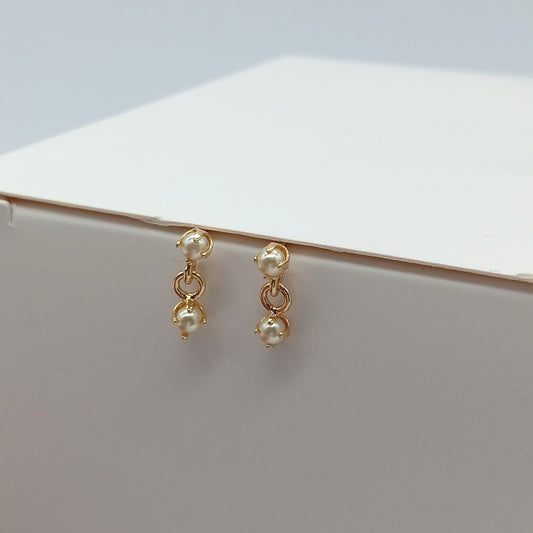 Arete colgante perlado