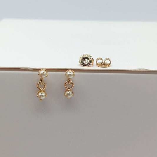 Arete colgante perlado