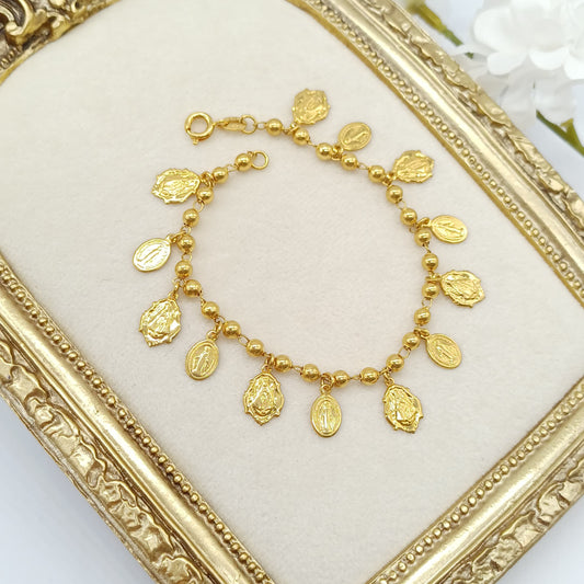 Pulsera Religiosa Medalla Milagrosa y Virgen de la Candelaria