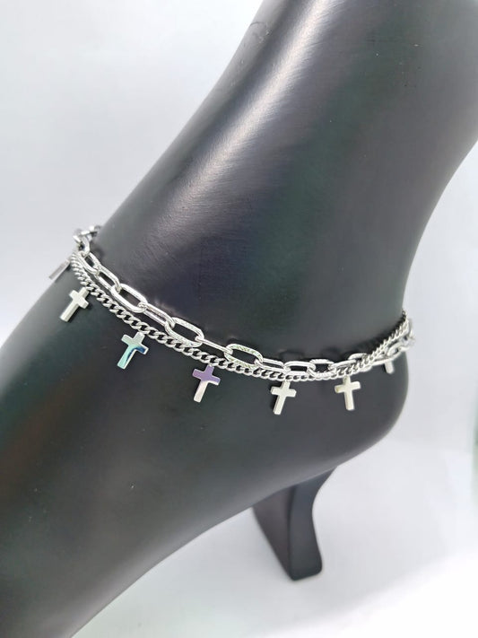 Tobillera Cruces